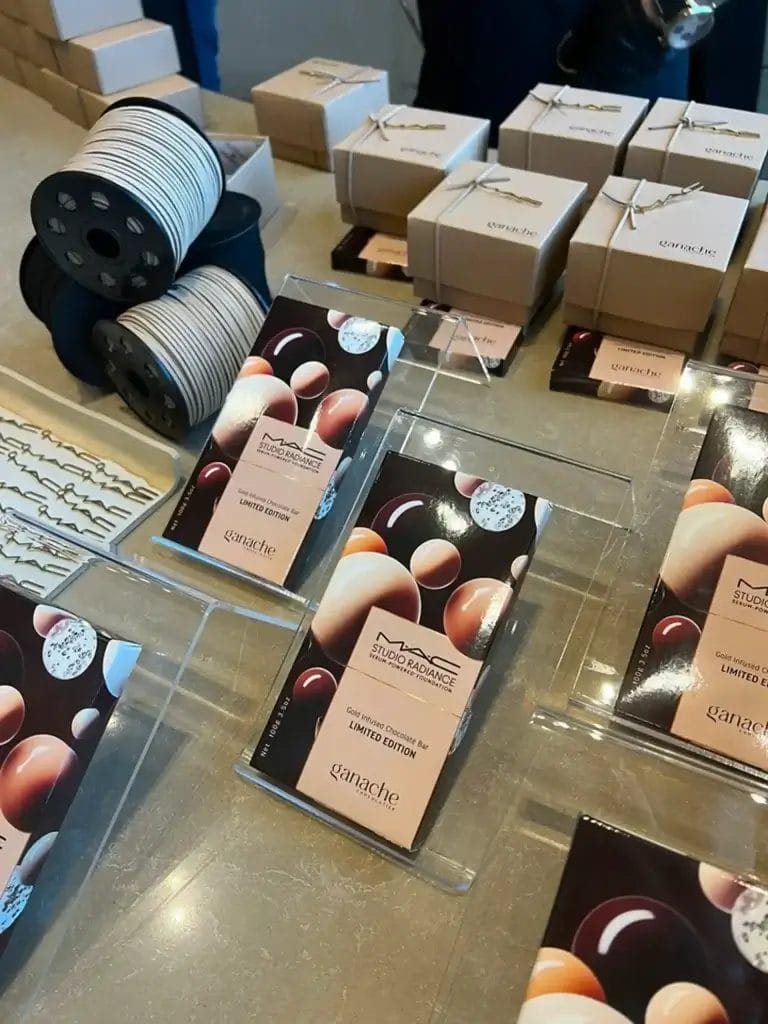 standees acrylic logo at the MACxGanache event