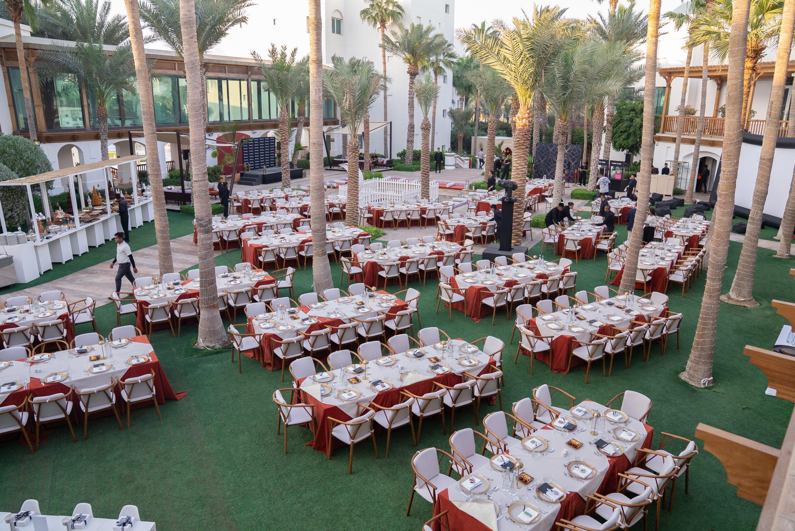 Table Setup at Bloomberg Iftar Dinner in Garden at Park Hyatt, Dubai Creek Resort